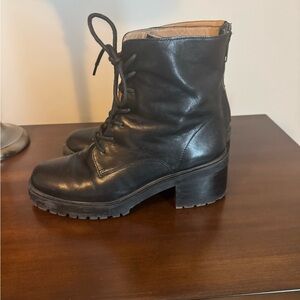 Madewell Rayna Black Leather Ankle Boots
